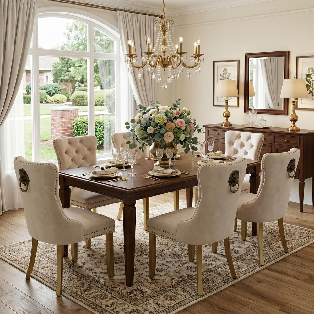 Mid Century Modern Dining Chairs Set of 6, Upholstered Dining Room Chairs wit...
