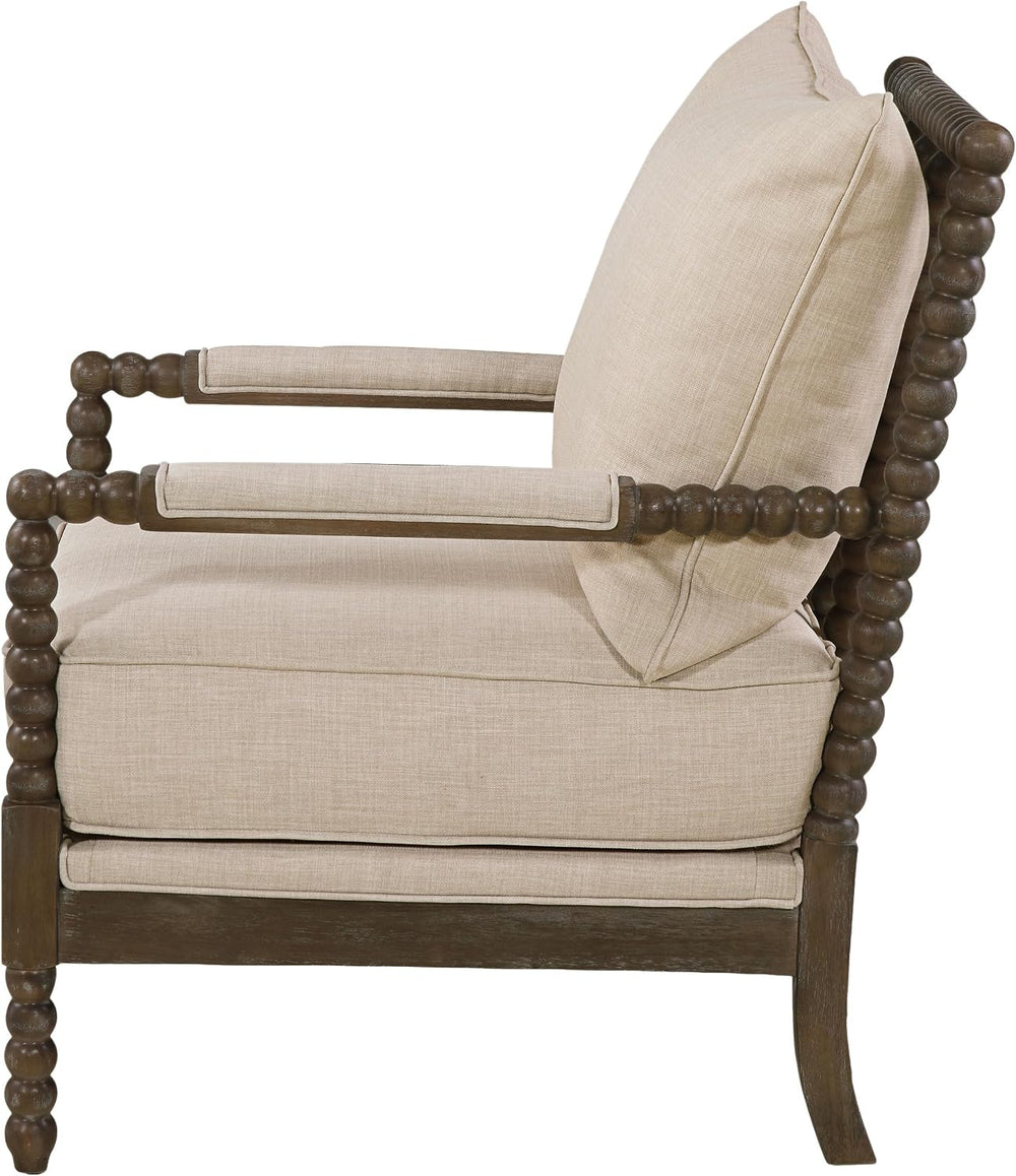 Coaster Blanchett Accent Chair, Beige and Distressed Brown 905362
