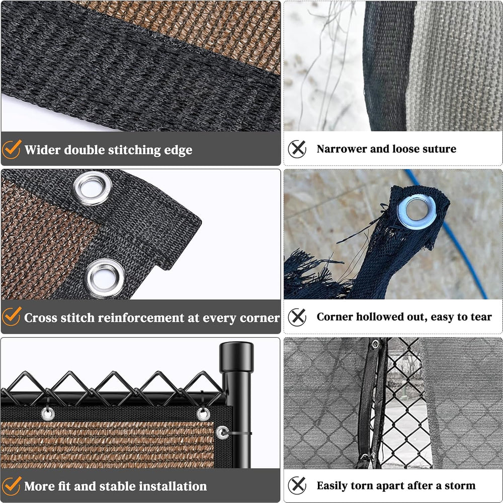 Winpull Privacy Fence Screen 6' x 50', Heavy Duty 170GSM HDPE Mesh, 9...
