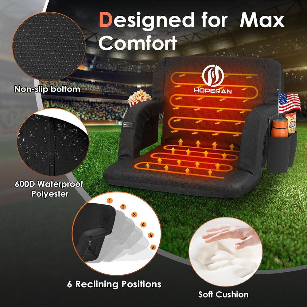 HOPERAN Heated Stadium Seats for Bleachers with Power Bank, Dual Control