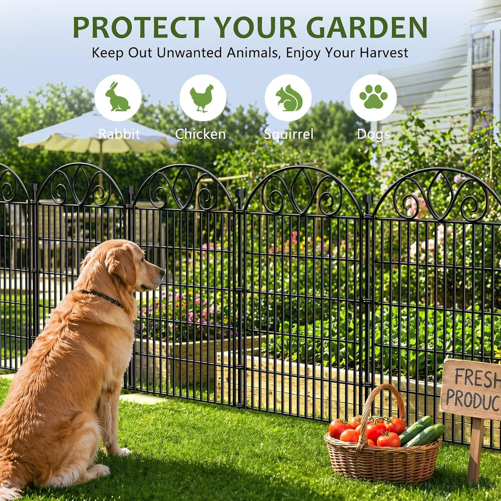 No Dig Garden Fence, Outdoor Dog Fence for Yard, 48 in, 5 Panels