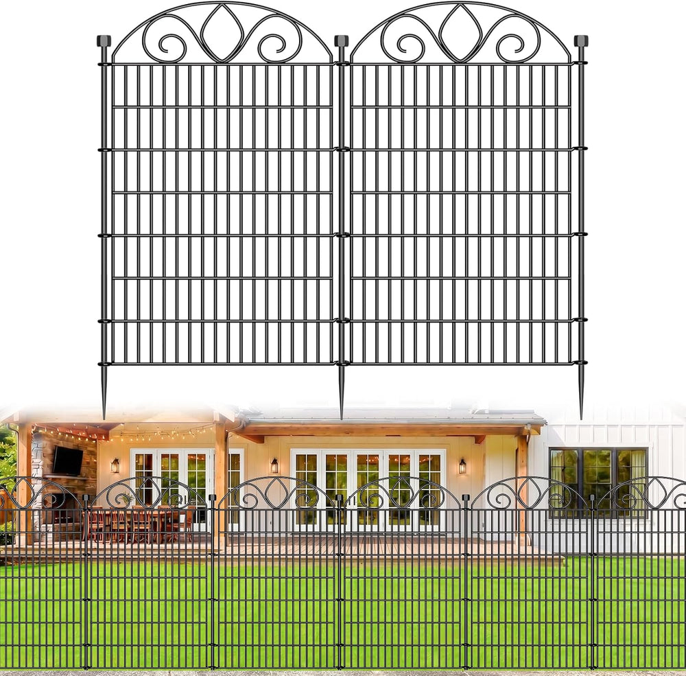 No Dig Garden Fence, Outdoor Dog Fence for Yard, 48 in, 5 Panels