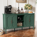 59" Vintage Sideboard Buffet Cabinet with Adjustable Shelves, Green