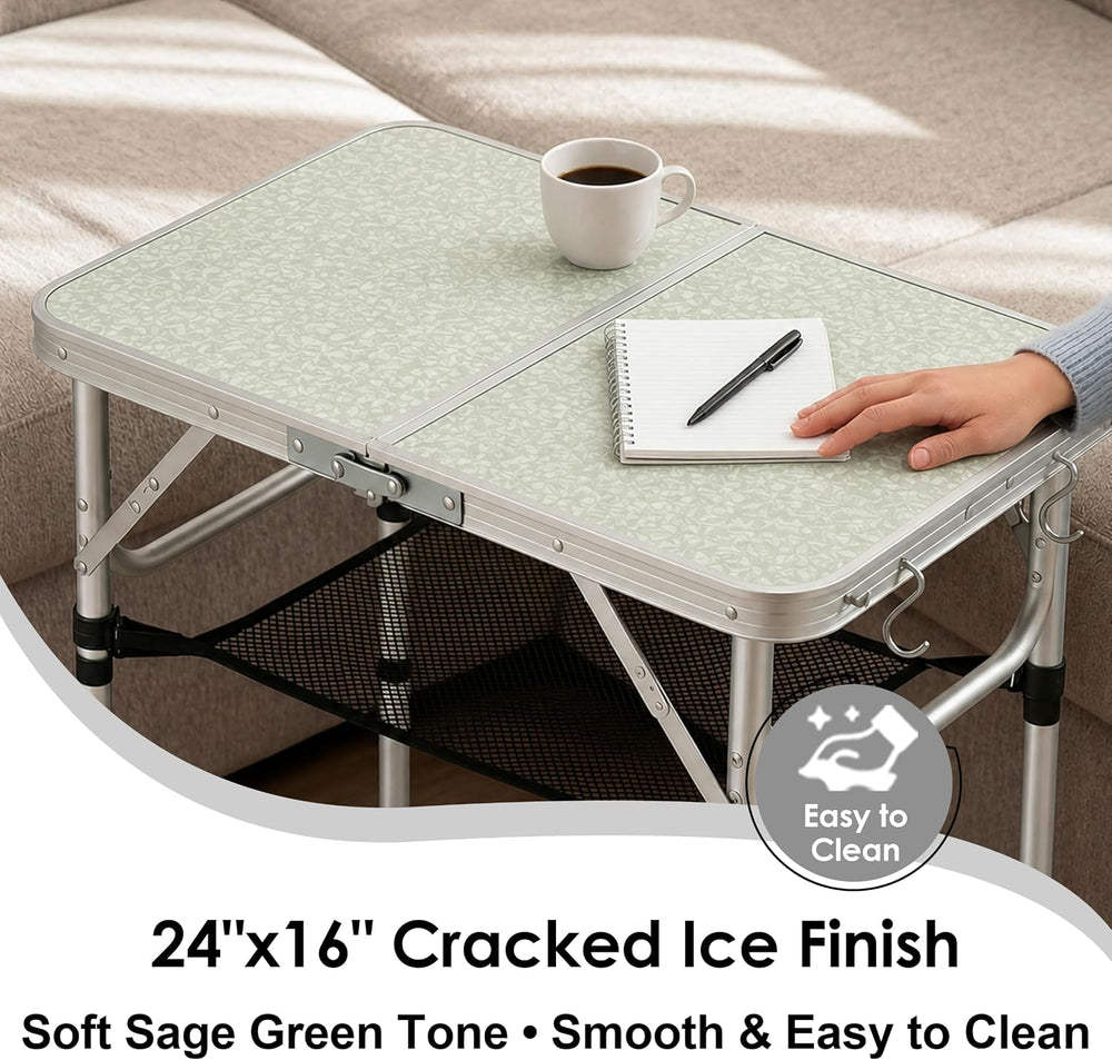 YUFIFAIRY Small Folding Table Portable, 24" L x16 W Foldable Camp Table