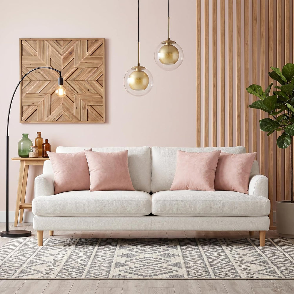 Set of 2 Throw Pillows 18x18 with Inserts Included, Pink Couch Pillows