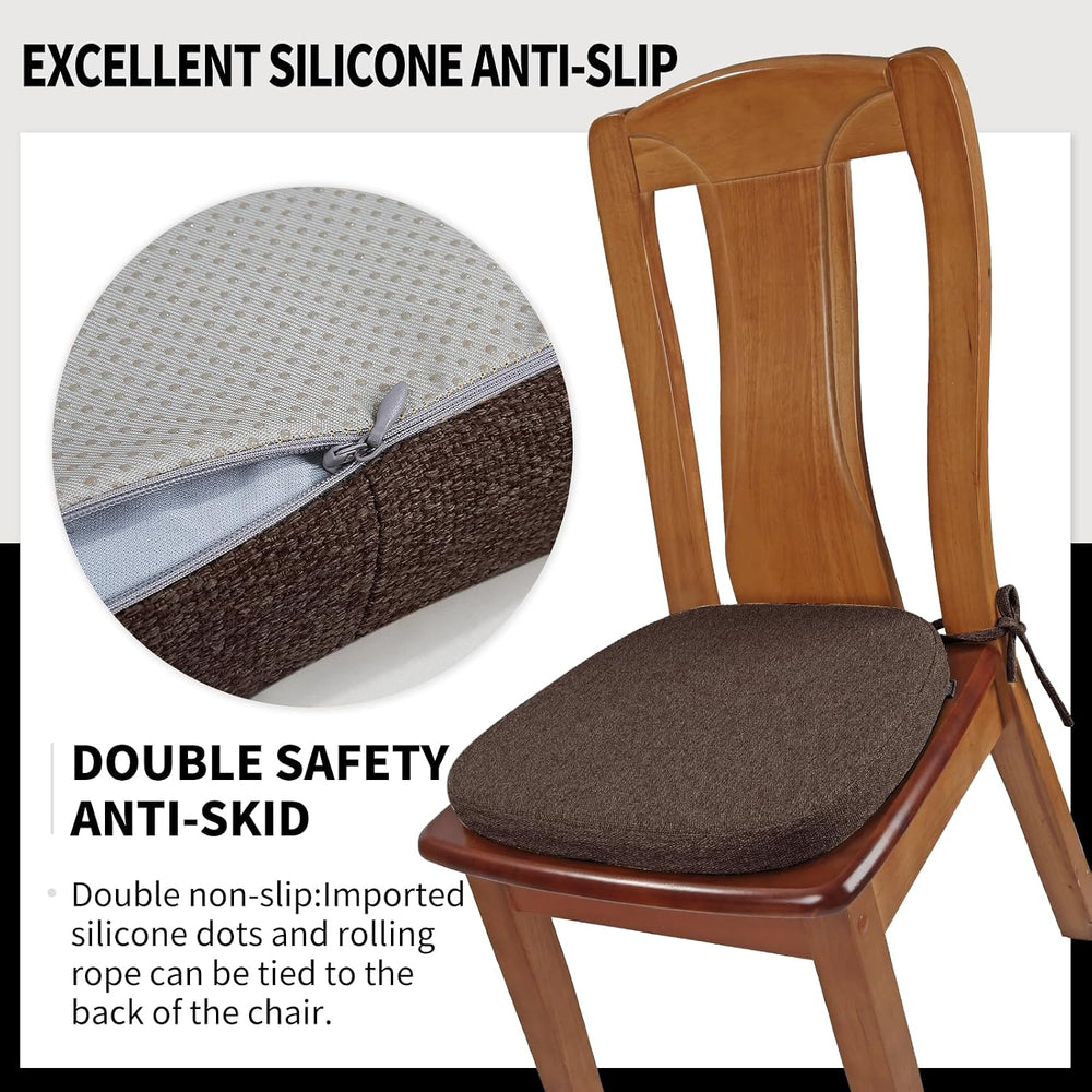 SINOSSO Memory Foam Chair Cushions for Dining Chairs Set of 4, Kitchen Seat C...