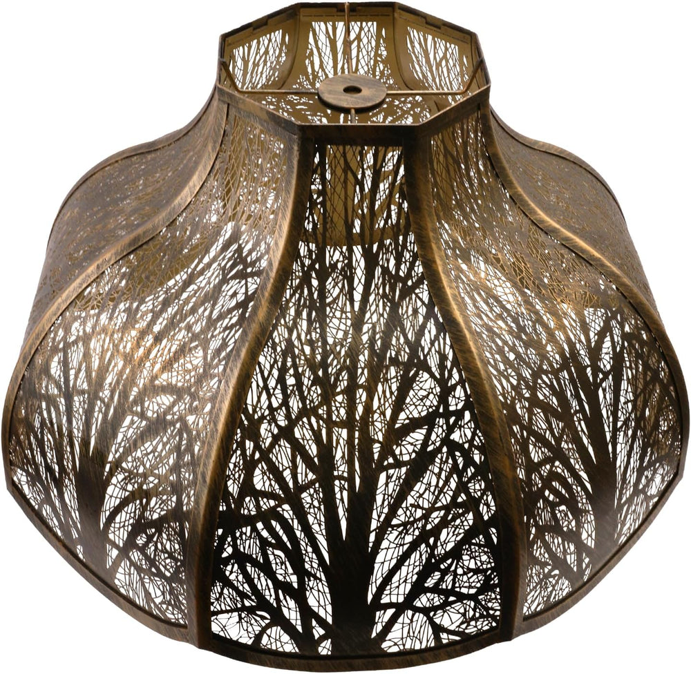 Octagonal Large Lampshade, Antique Bronze Gold, 6"Top x 17"Bottom x...