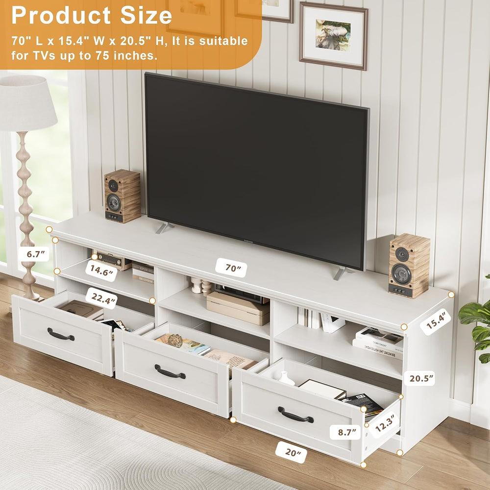 Garvee 70 Inch Mid-Century Modern TV Stand for 65/70/75 in TV, Entertainment ...