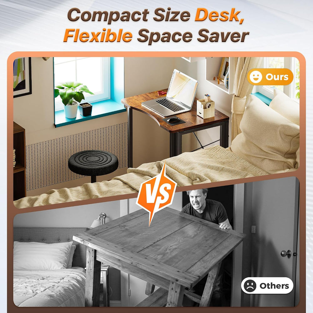 Huuger Folding Desk for Small Spaces, 23.6 Inch Foldable Computer Table