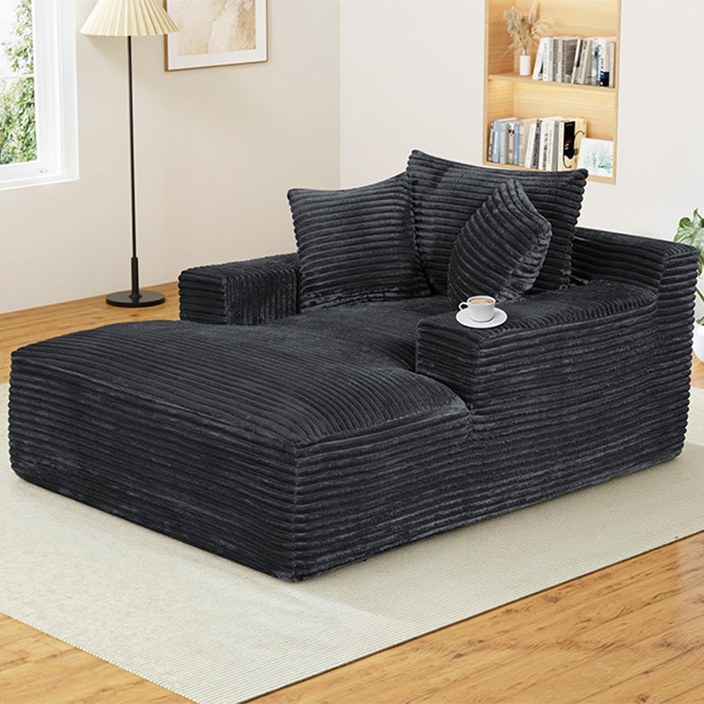 68.5" Oversized Chaise Lounge Chair Indoor for Living Room,Dark Grey
