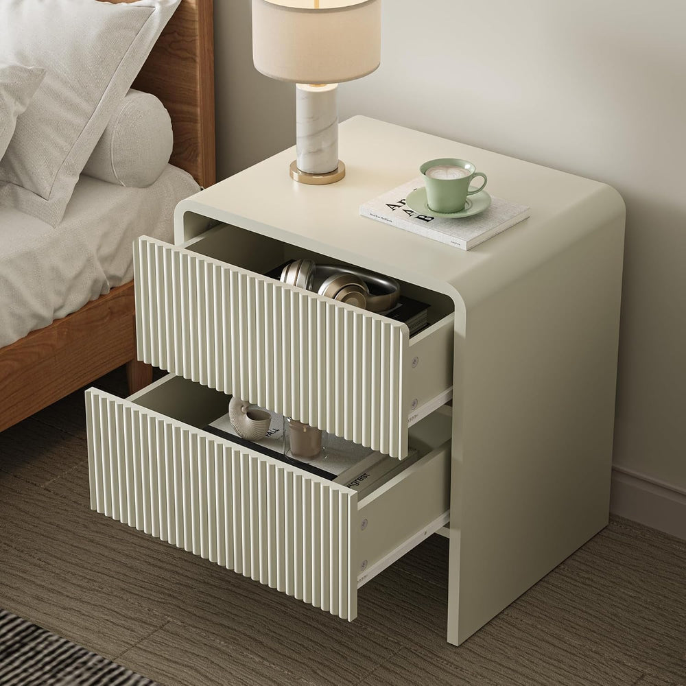 MAISONARIA 3-Piece Curved Dresser Bedroom Set, Beige