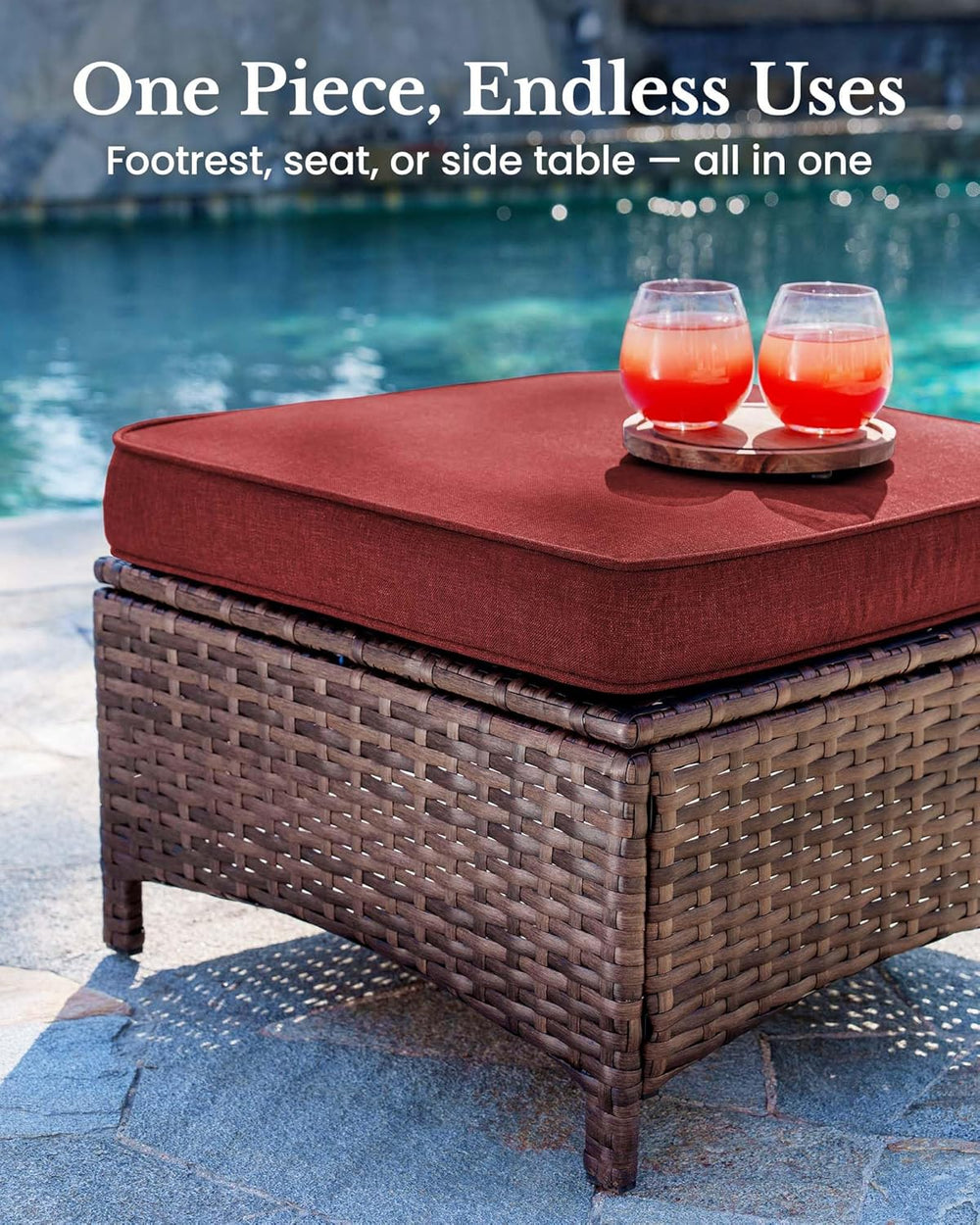 HILLGA 7-Piece Luxury Patio Furniture Set with 6" Thick Cushions, Weathe...