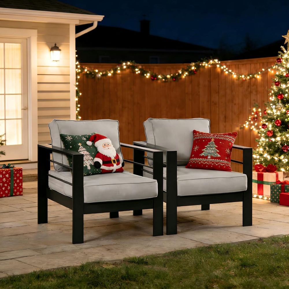 Outdoor Patio Chairs, Aluminum Patio Sofa, 3.2" Armrest Outside Couch