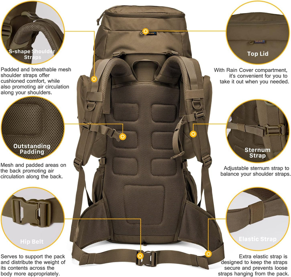 Mardingtop 60L Military Internal Frame Backpack
