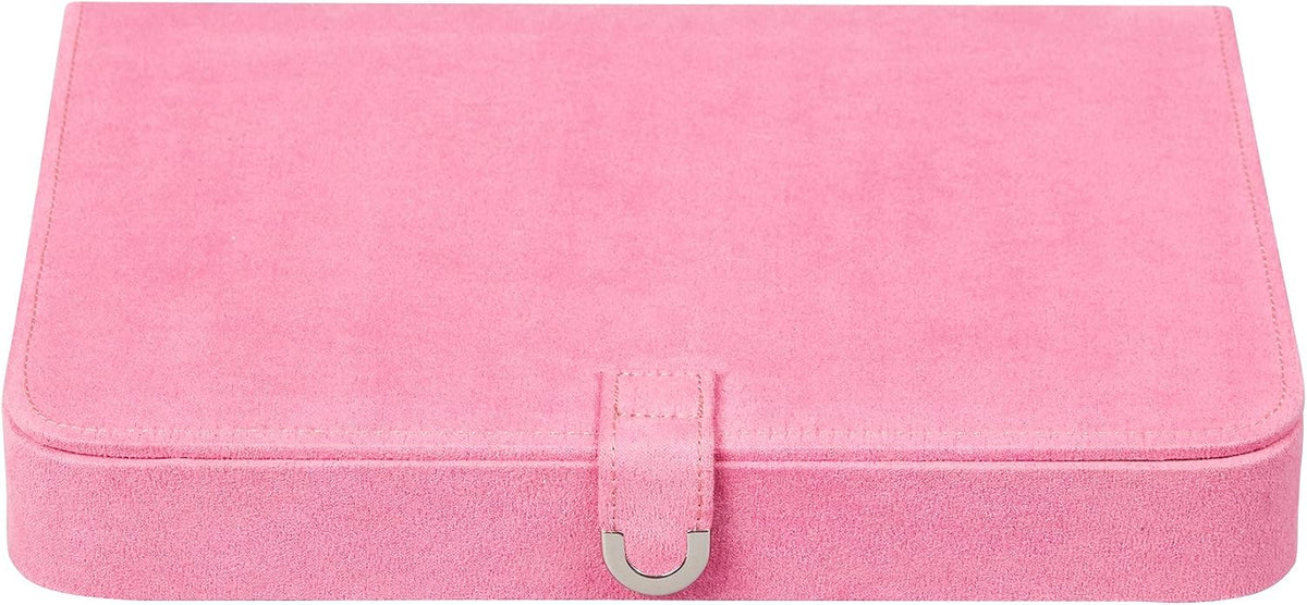 Mele and Co Cameron Plush Fabric Jewelry Box in Pink