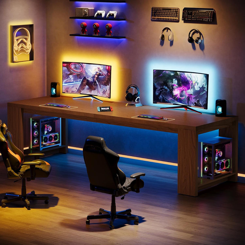 Tribesigns Two Person Desk, 86.6-Inch Extra Long Desk, Double Computer Desk
