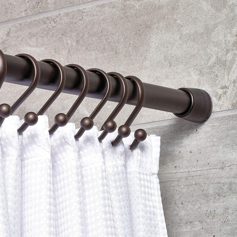 iDesign Cameo Metal Tension Rod, Adjustable Customizable Curtain Rod for Bath...