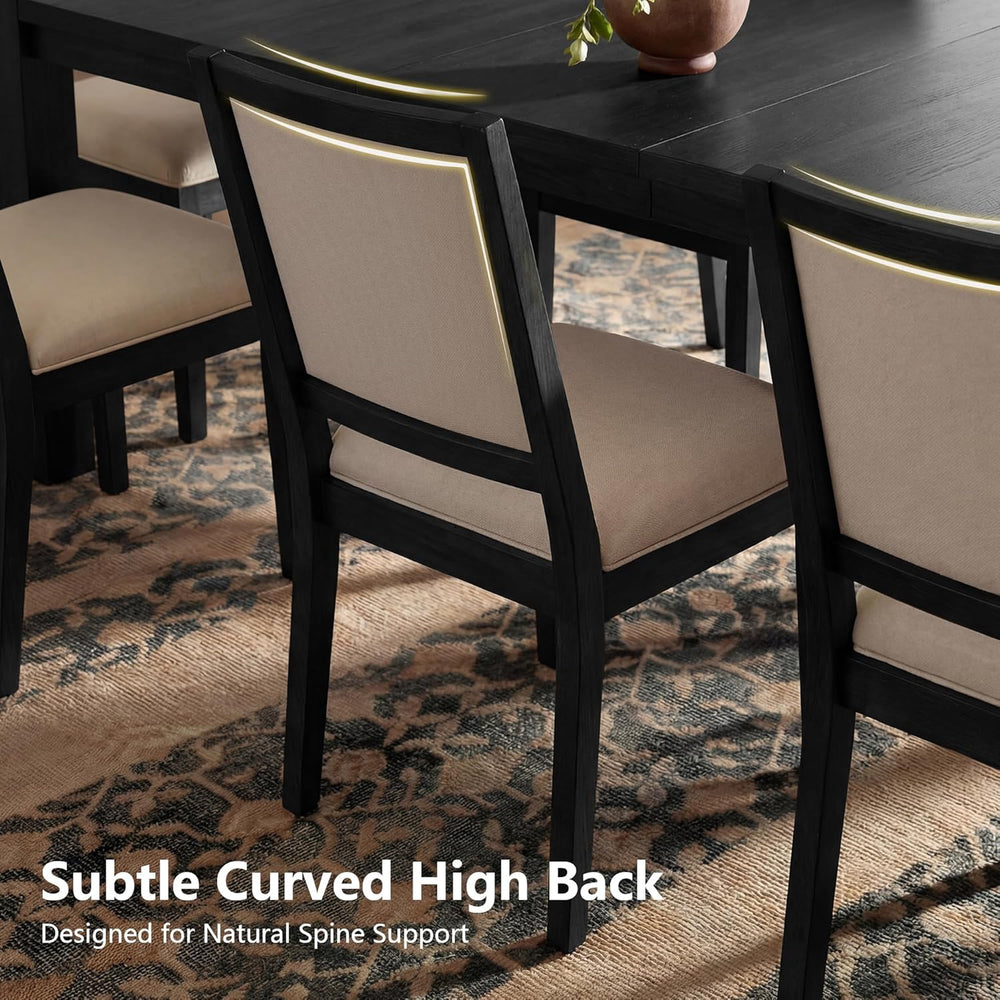 9-Piece Expandable Dining Table Set, 60"-80" Modern Wood Table with...