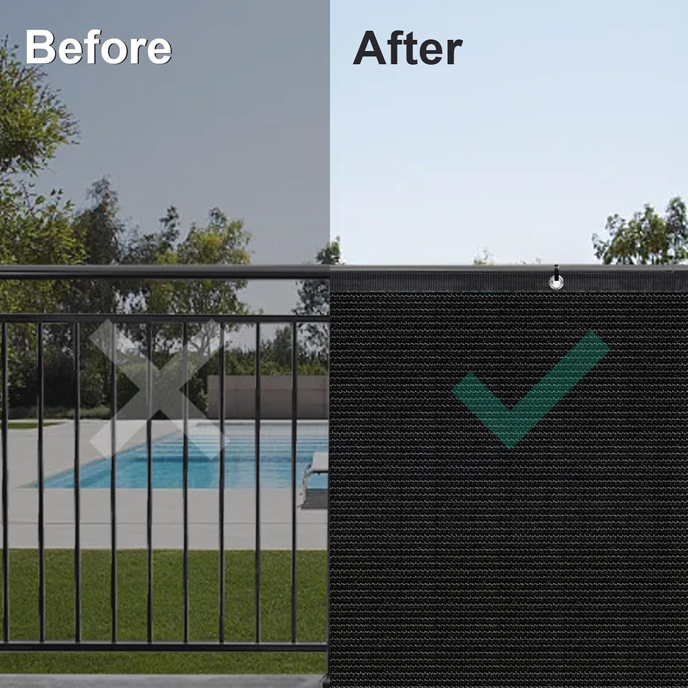 LOVE STORY Custom Size 4' x 36' Outdoor Privacy Fence Screen, Black