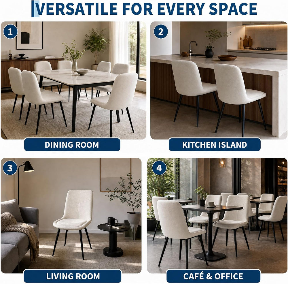 Garvee Upholstered Dining Chairs Set of 2, Chenille Dining Room Chairs