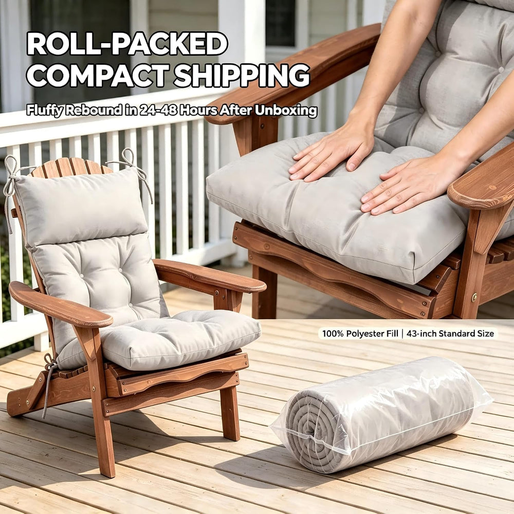 QILLOWAY Outdoor Rocking Chair Cushion 43x21 Inch, 100% Polyester Waterproof ...