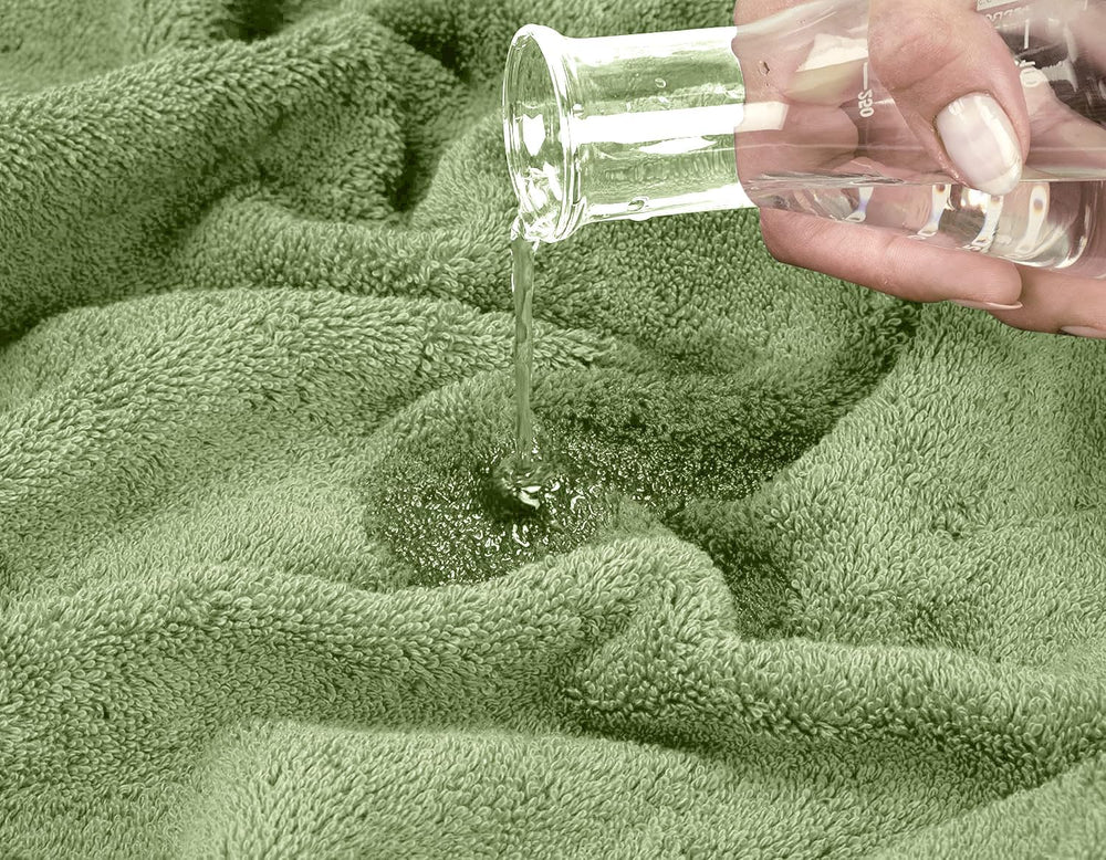 Oakias Premium Towel Set 600 GSM 8 Piece Green - 100% Ring Spun Cotton Highly...