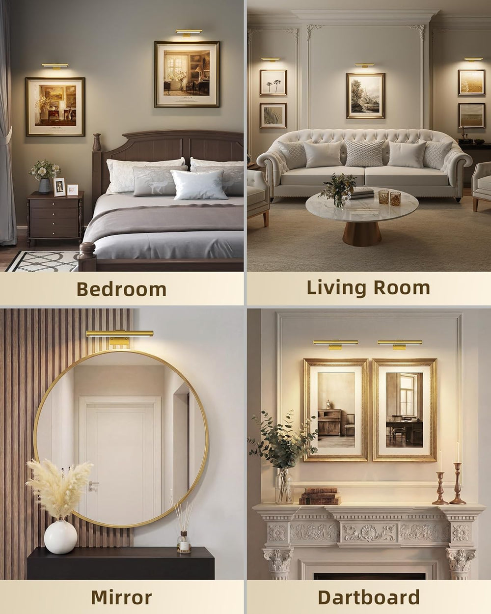EZVALO Picture Light for Wall, Rechargeable Stick on with Remote(3P)