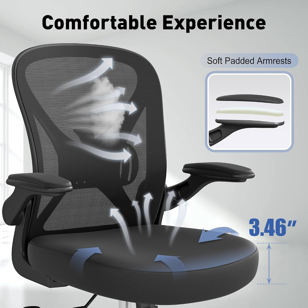 Ergonomic Mesh Office Chair, Adjustable Lumbar Support, Black