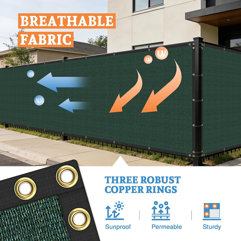 6' x 50' Fence Privacy Screen UV Blocking Mesh Fencing Covers Heavy D...
