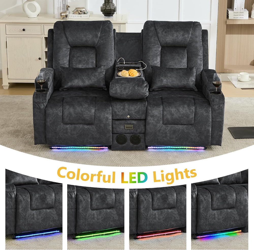 URRED Wall Hugger Power Reclining Loveseat Sofa，Gray：68.1" - 2 Seats