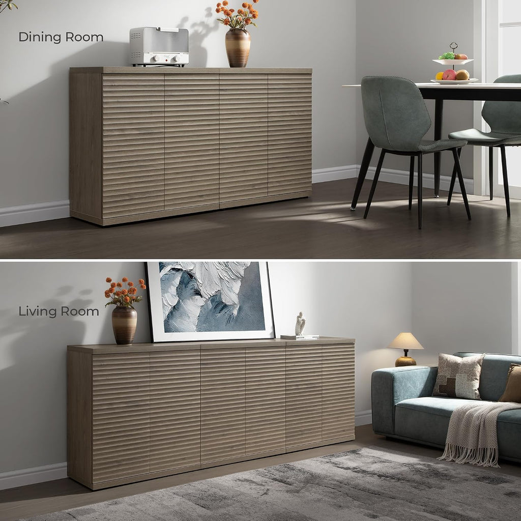 SICOTAS Buffet Cabinet with Storage Sideboard Cabinet with Doors & Shelves