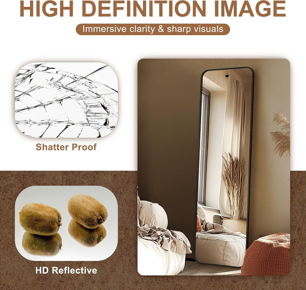 Delma Full Length Mirror, 56"x15" Black