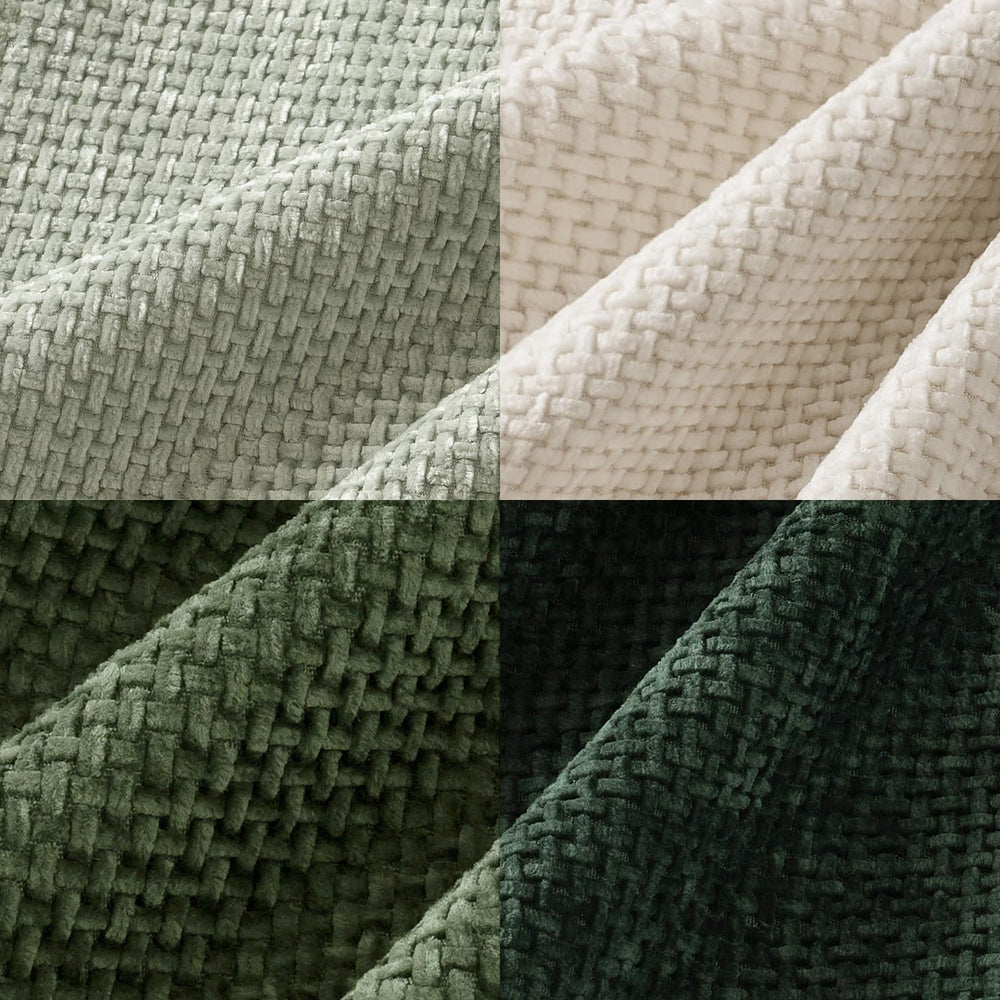 MIULEE Soft Decorative Chenille Pillow Covers Green 18x18 Pack of 4