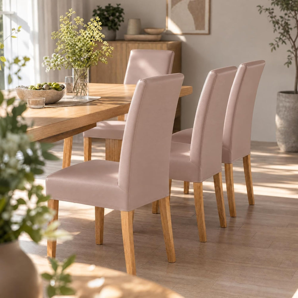 Waterproof PU Parsons Dining Chair Covers, Set of 4
