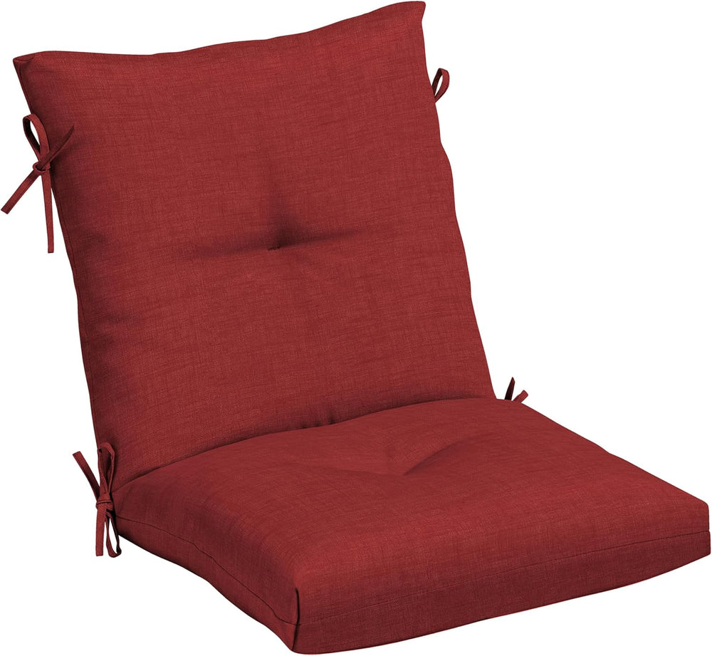 Arden Outdoor Tufted Dining Chair Cushion, 21x40, Ruby Red