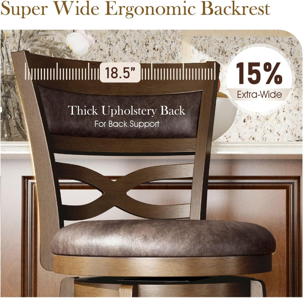 Sophia & William 30 Inch Swivel Bar Stools Set of 4, Bar Height Barstools