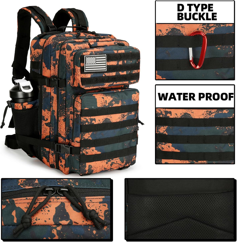 Military 45L Tactical Assault Backpack 3 day assault pack with Molle Waterpro...