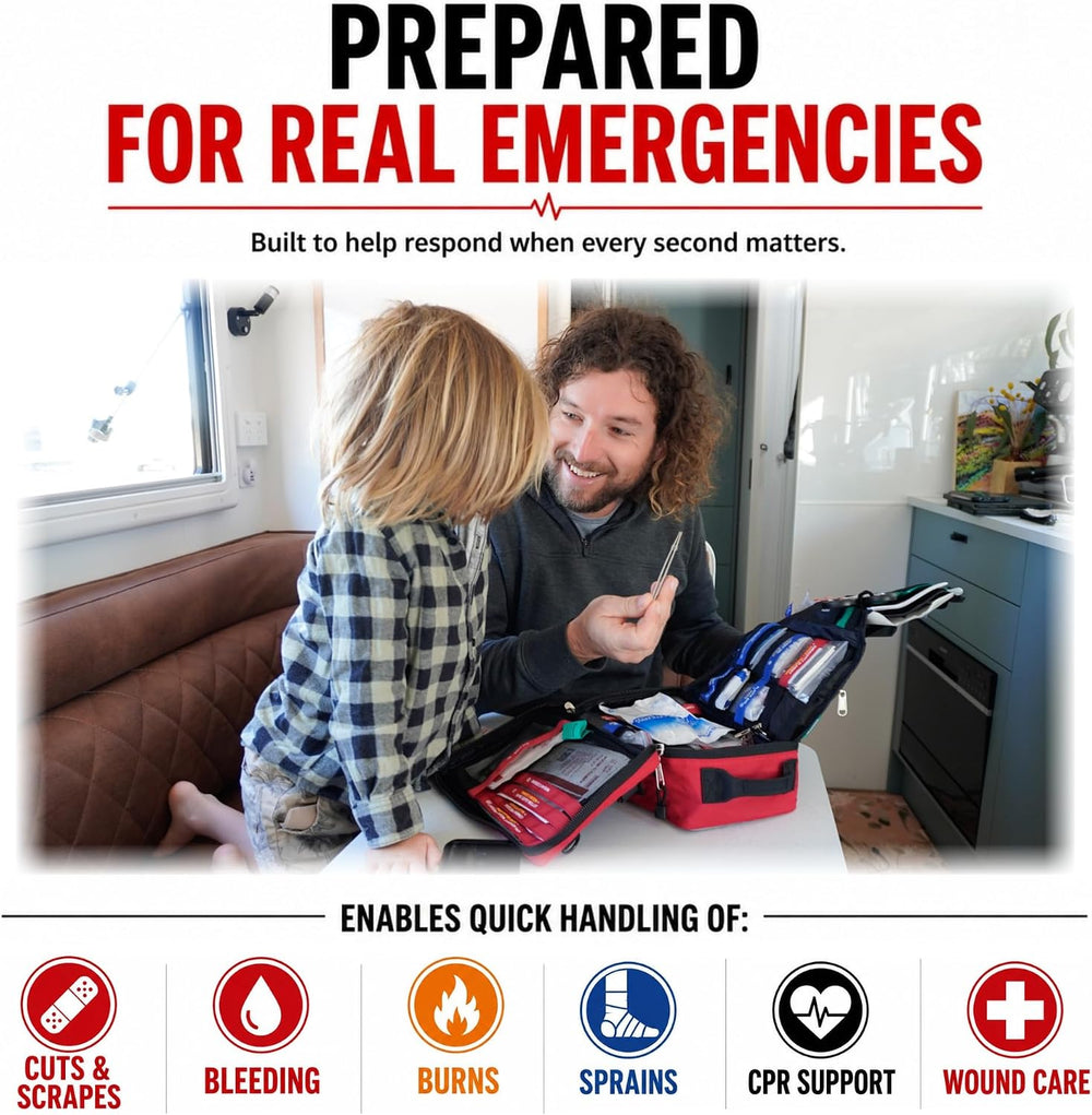 SURVIVAL Large First Aid Kit, 142-Piece Emergency Response System