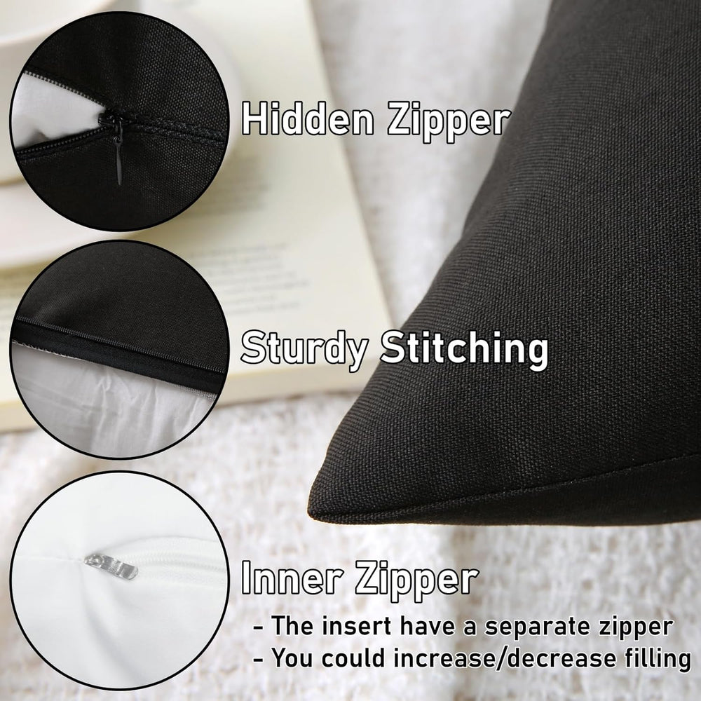 Outdoor Throw Pillows with Inserts, Waterproof Pillows for Outdoor Seating, S...