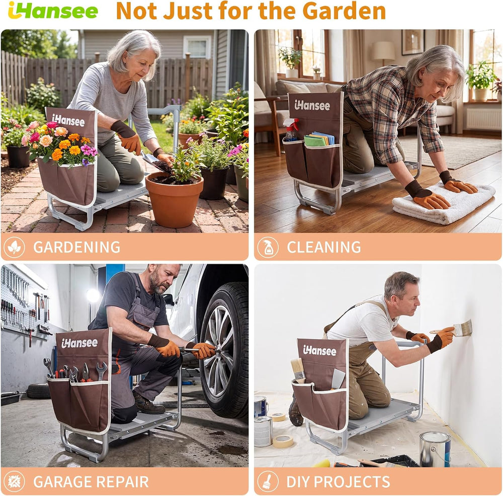 Garden Kneeler and Seat, Portable Kneeling Bench for Gardening