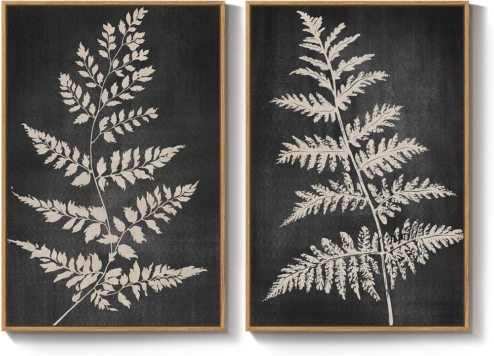 Large Framed Rustic Vintage Botanical Wall Art for Living Room, 24x36 Inch