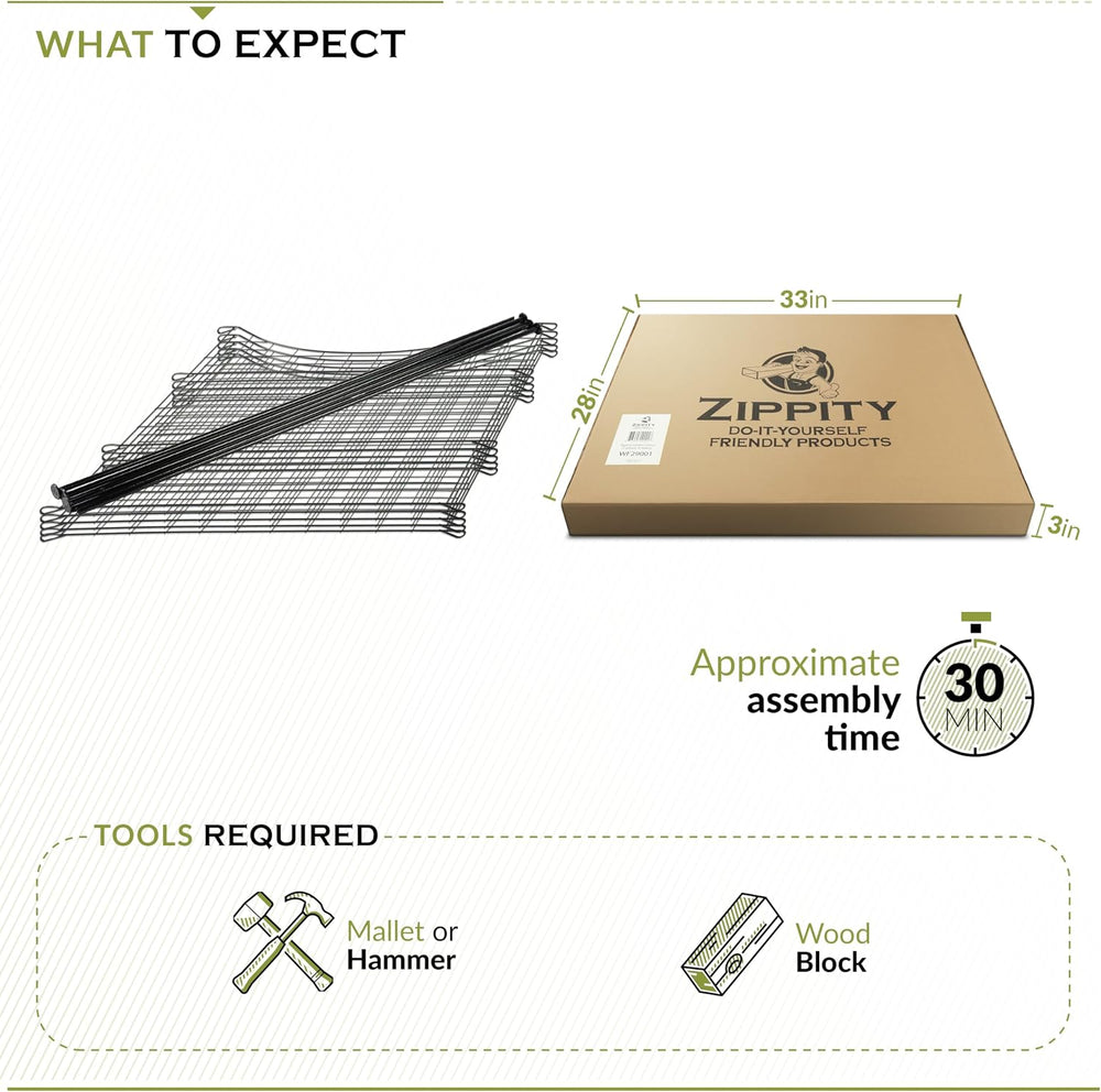 Zippity 25in H Black Metal Fence, DIY Fence Kit