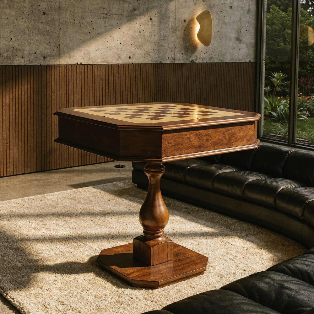 Reversible Chess Checker Game Table w/Game Tray (Chess Fingures Not Included)...