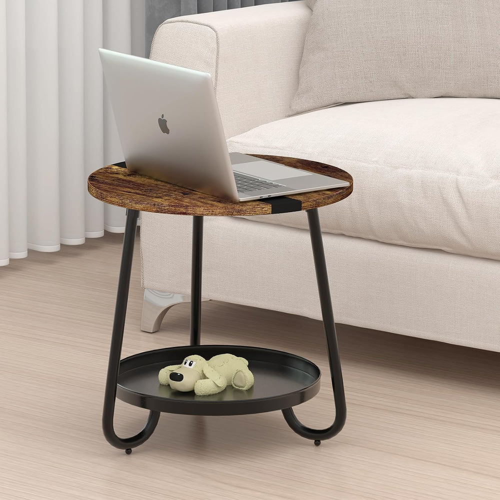 Round Coffee Table with Storage: 2-Tier Design for Small Spaces