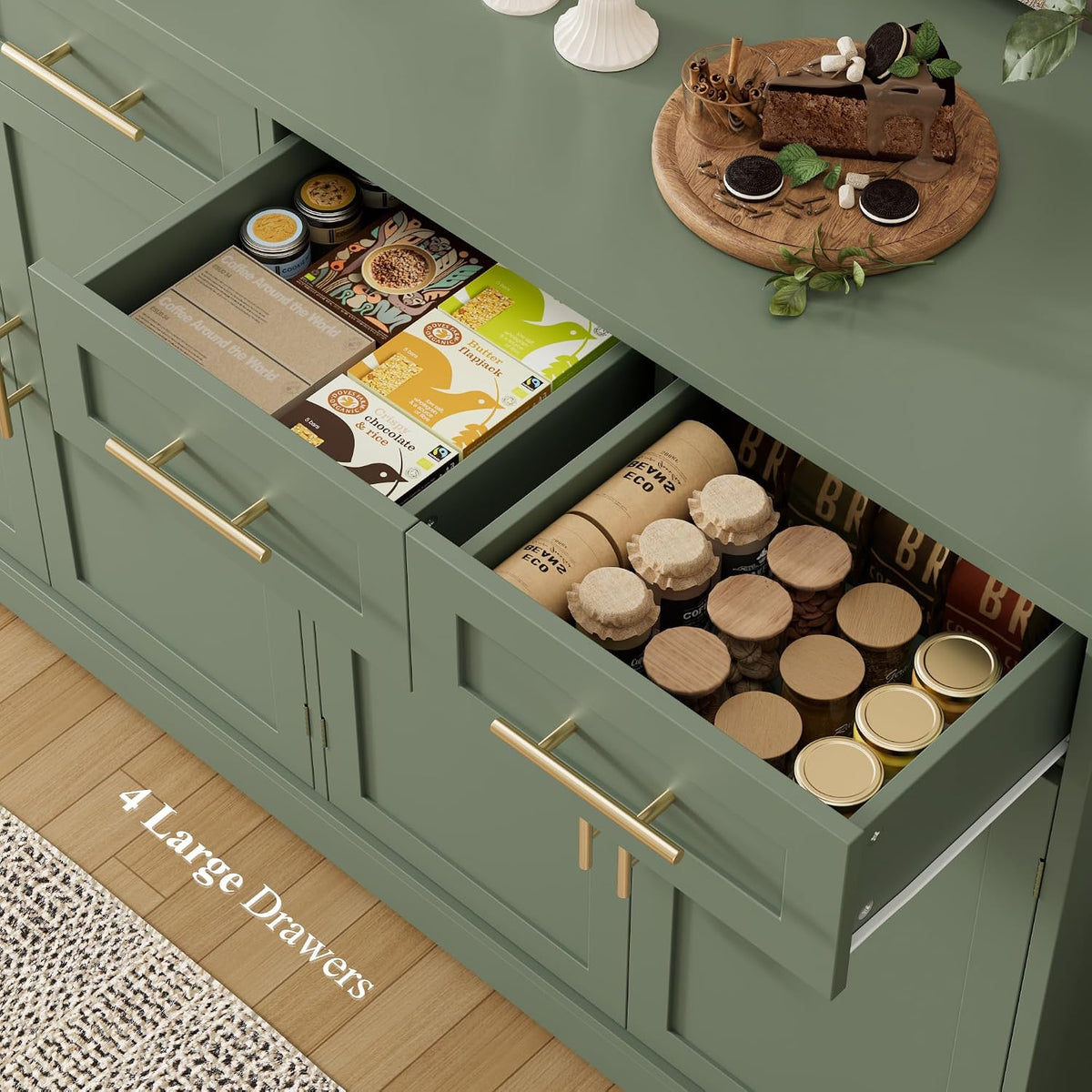 hostack sideboard buffet cabinet with storage, kitchen cabinet, package contents