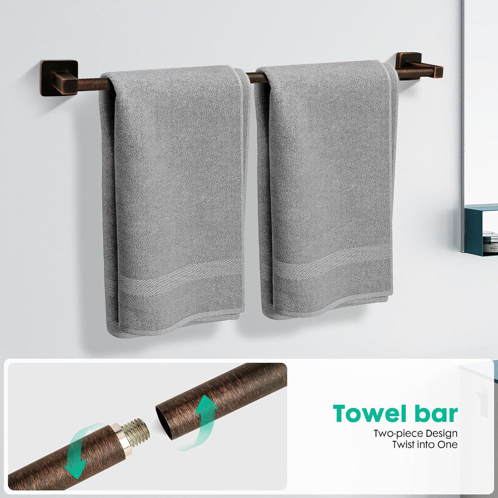 5 Piece Bathroom Hardware Accessories Set Oil Rubbed Bronze,24 Inch Towel Bar...