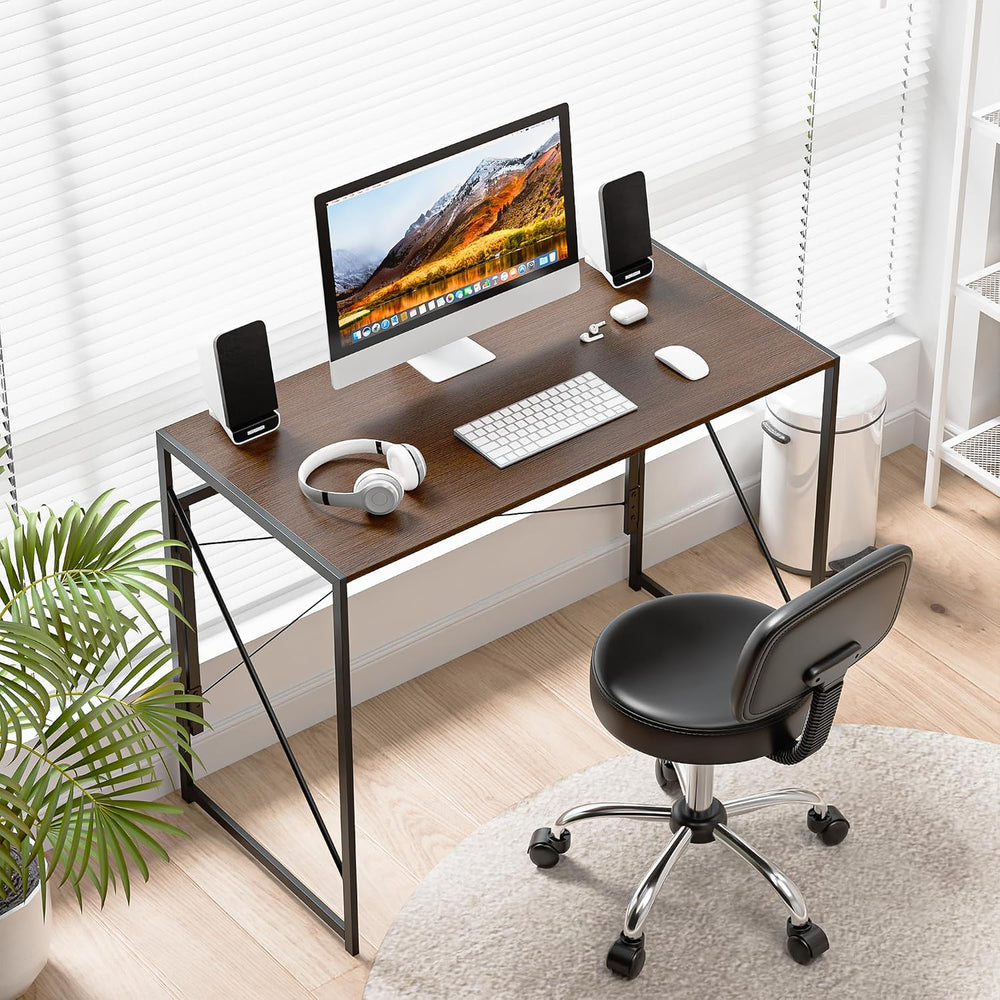 ZENY Folding Computer Desk 39'' Sturdy Writing Desk Gaming Desk