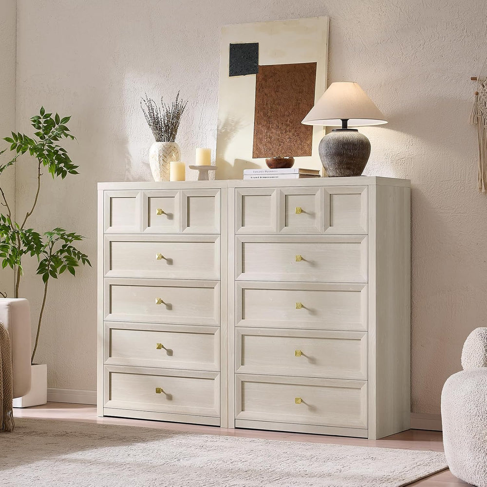 5 Drawers Dresser for Bedroom, 45.7" Tall Large Dresser & Chests of ...