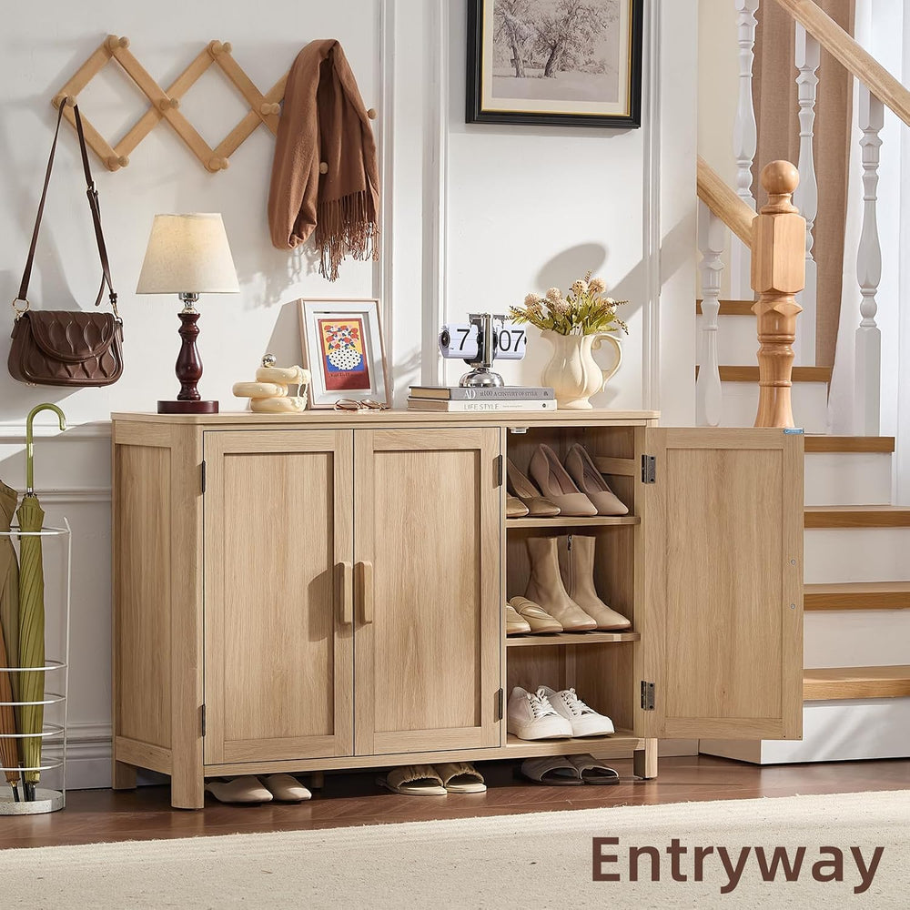 Joaxswe Sideboard Buffet Cabinet with Storage, 46" Arc-Shaped Credenza