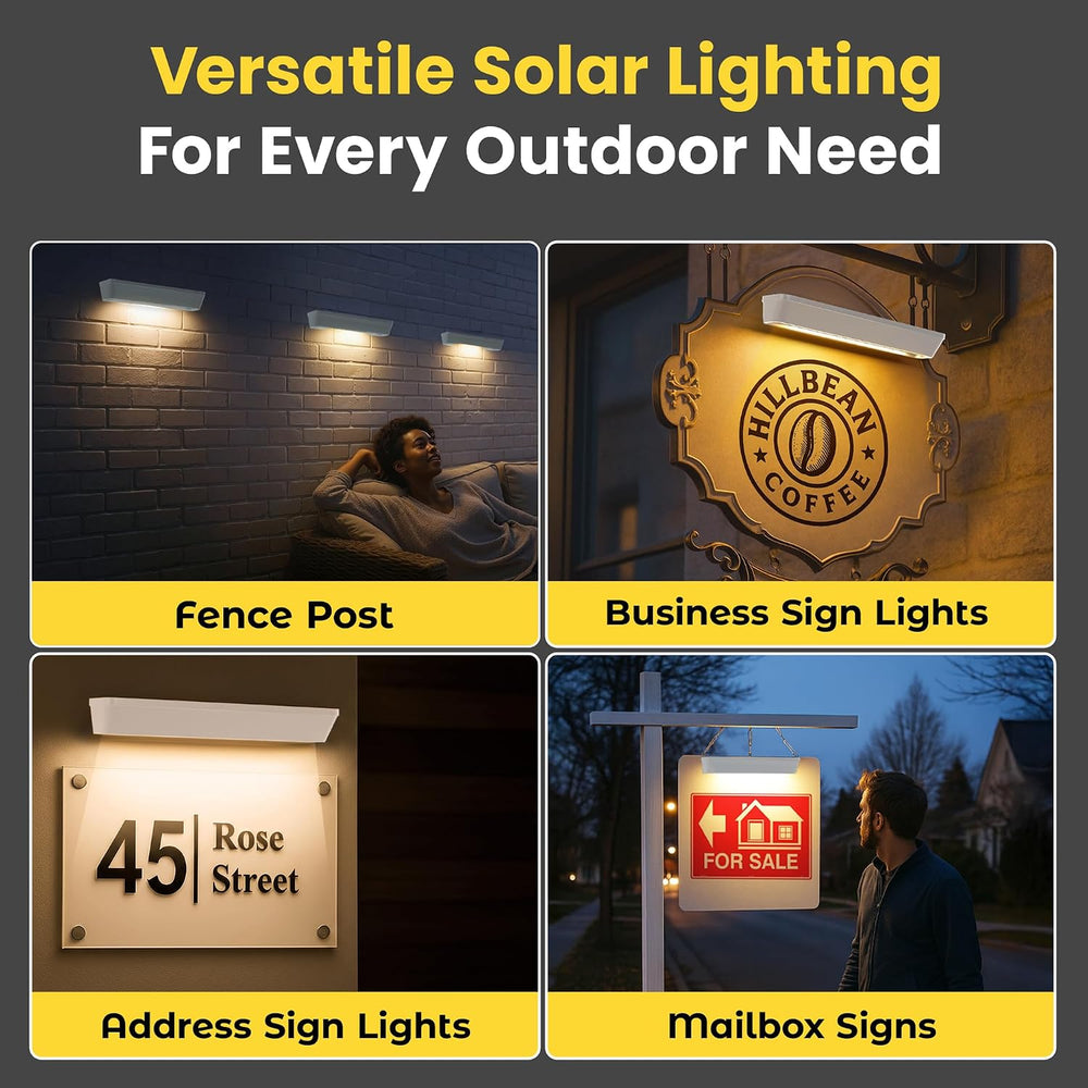 Brighticonics 2Pck Solar Address Sign Light – IP65 Waterproof Easy Install, A...